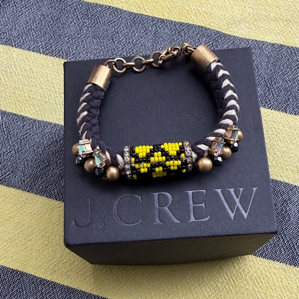 J. Crew Black and Yellow Beaded Bracelet